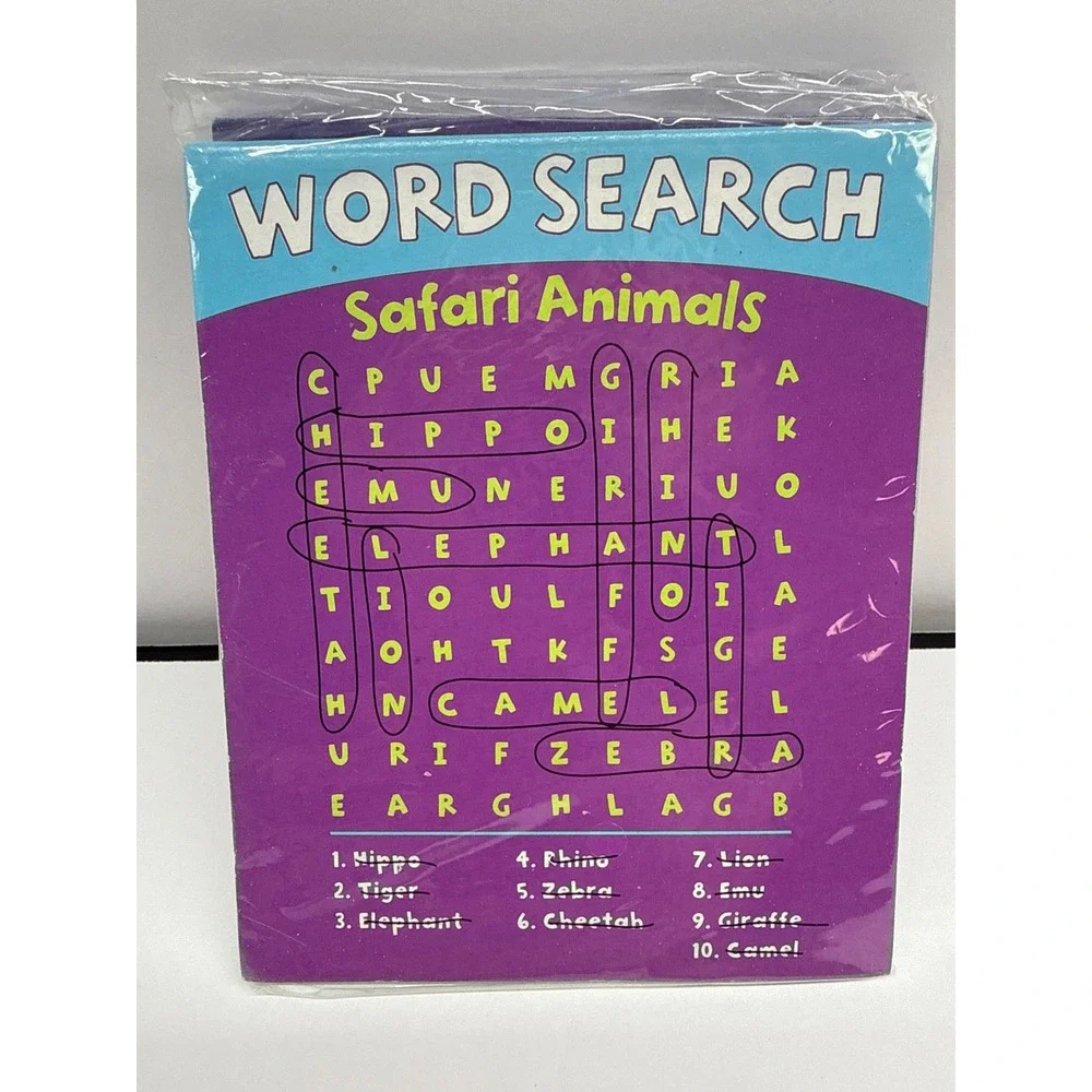Essentials for Kids Game Notepads Sudoku and Word Search Safari Animals 2 Pack